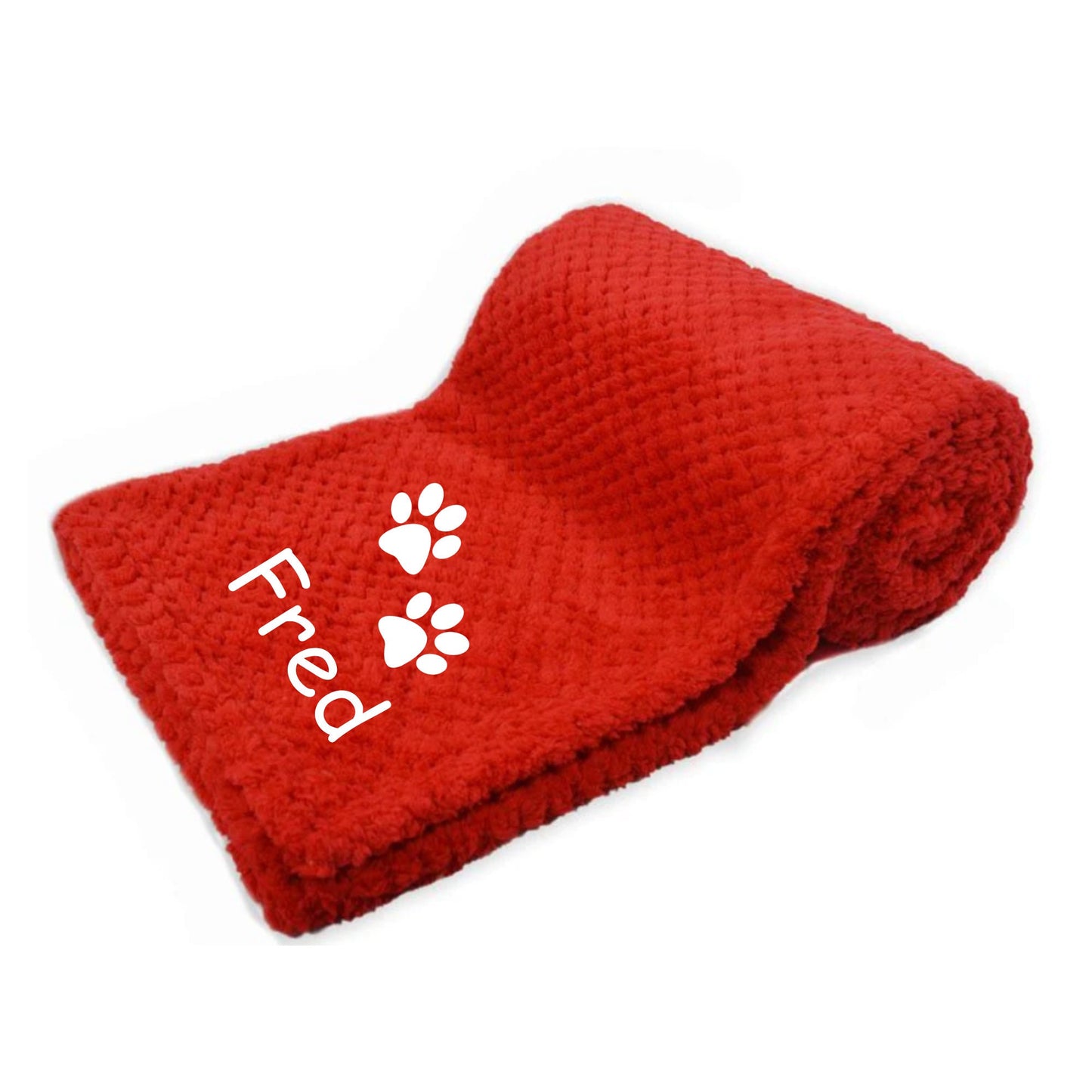 Embroidered personalised dog/puppy soft waffle blanket Free P&P