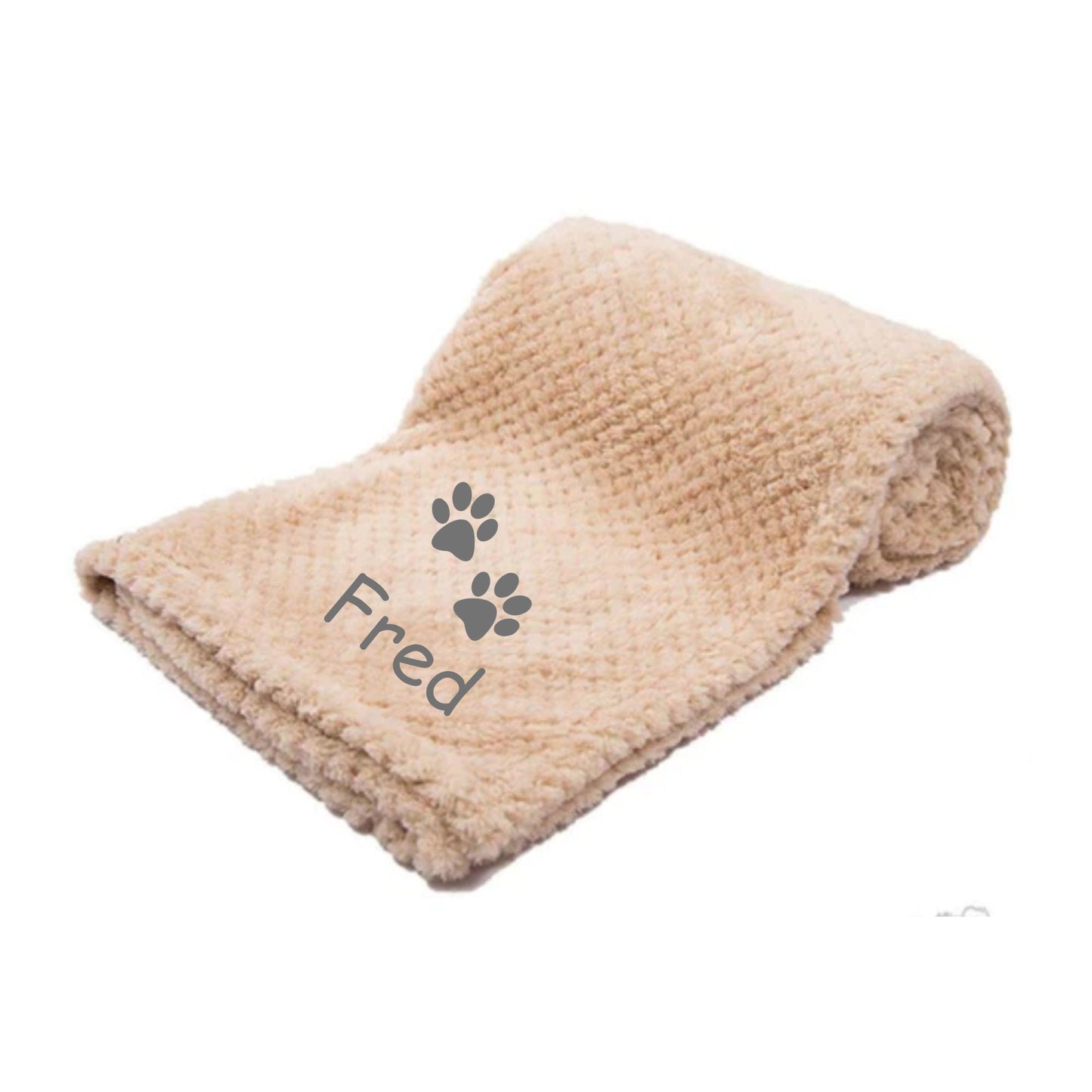 Embroidered personalised dog/puppy soft waffle blanket Free P&P