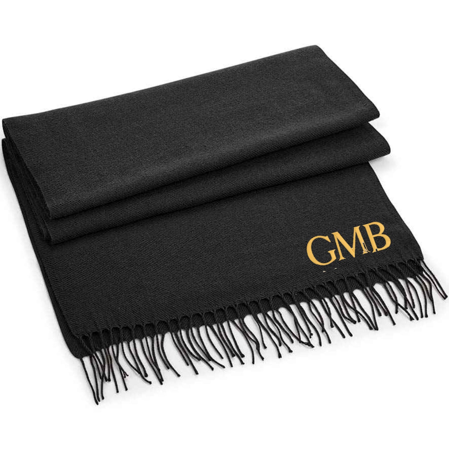 Personalised Scarf with Embroidered Initials. Classic Woven Scarf.