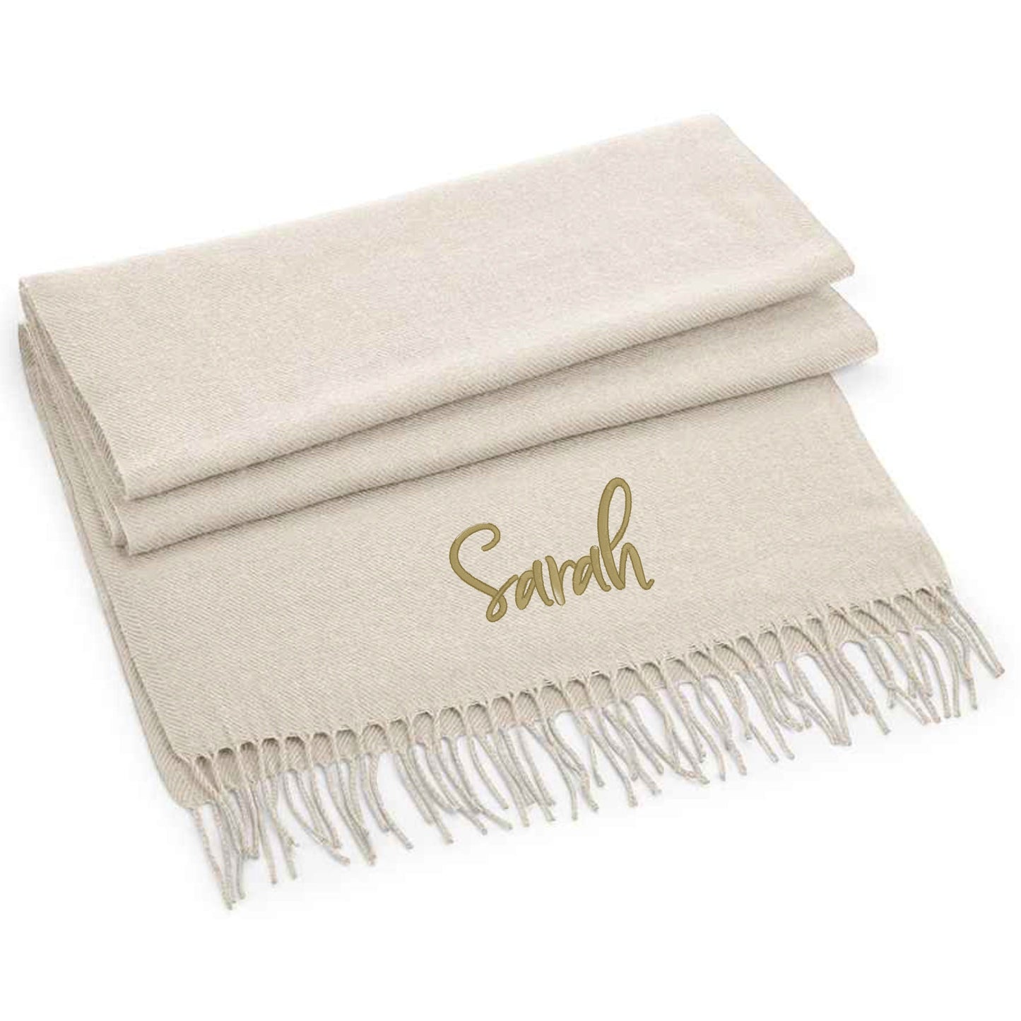 Personalised Scarf with Embroidered Name. Classic Woven Scarf. 8 Colours and free P&P