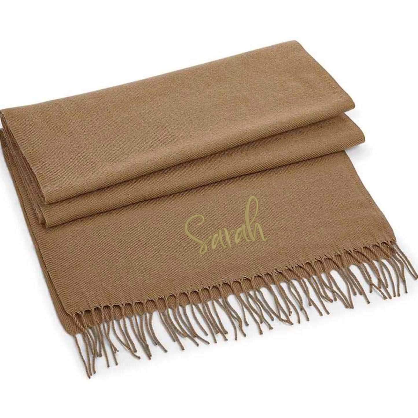 Personalised Scarf with Embroidered Name. Classic Woven Scarf. 8 Colours and free P&P