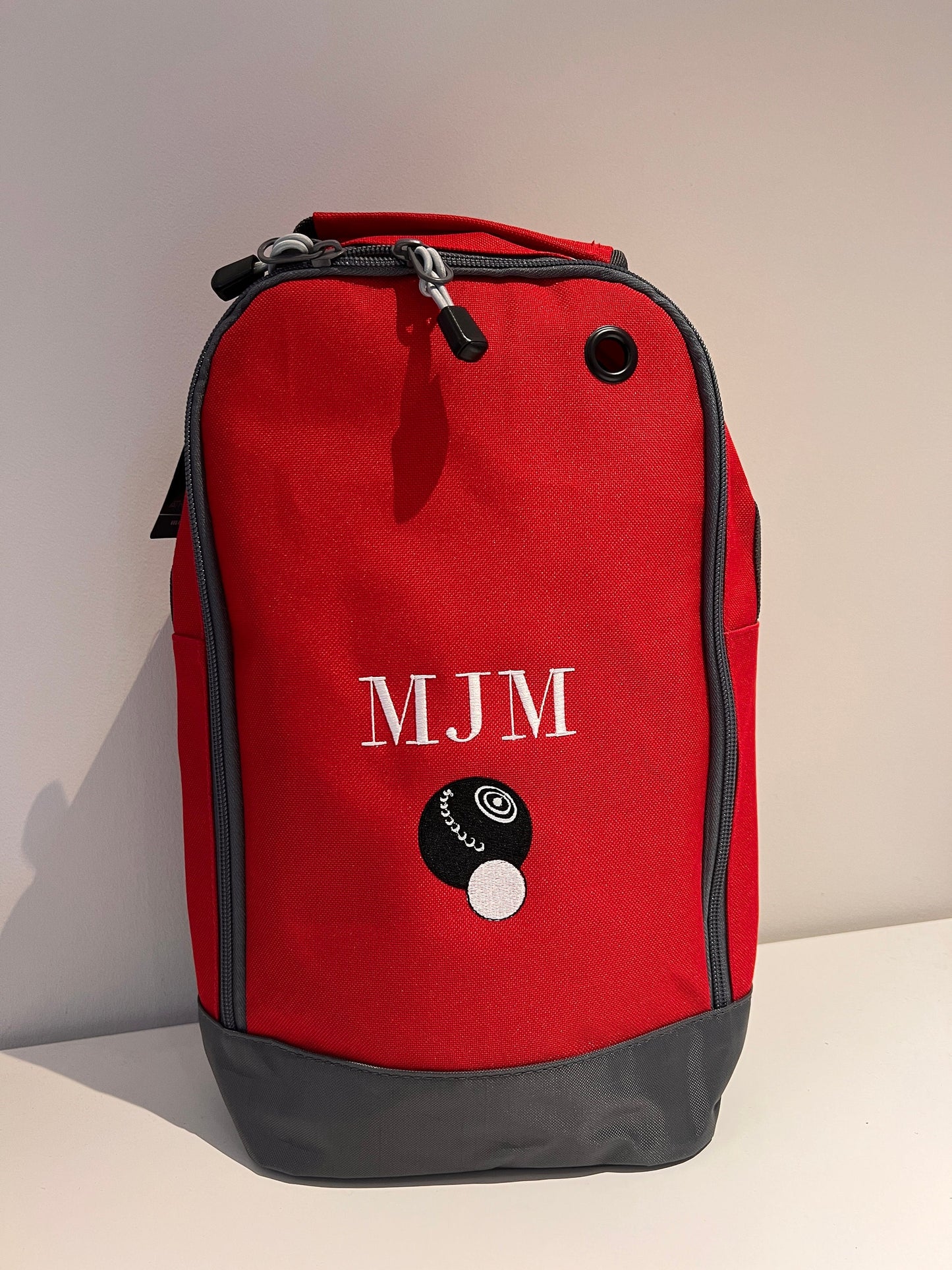 Personalised Embroidered Crown Green Bowling Shoe Bag and Towel Set with logo and your initials