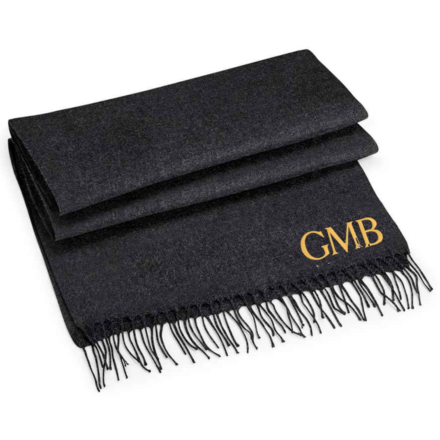 Personalised Scarf with Embroidered Initials. Classic Woven Scarf.