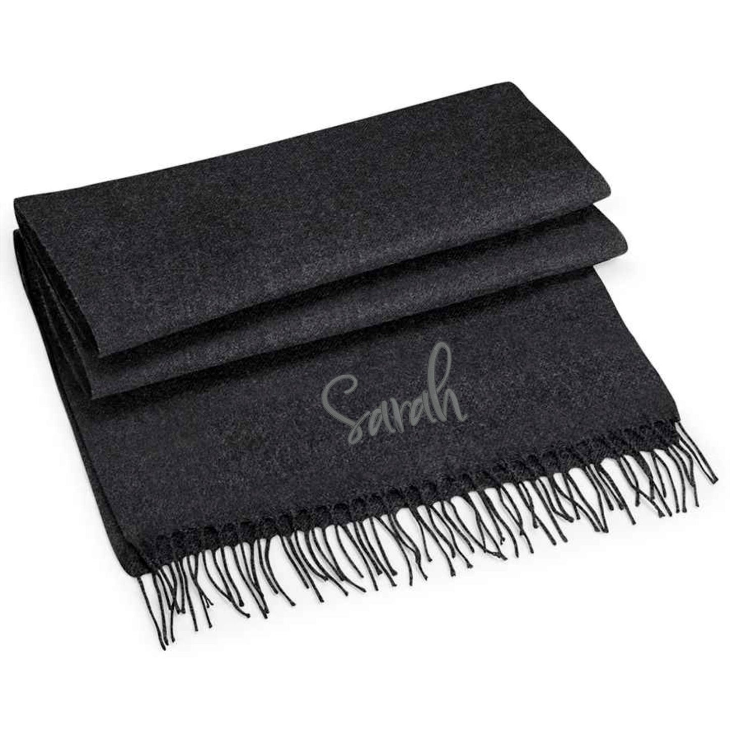 Personalised Scarf with Embroidered Name. Classic Woven Scarf. 8 Colours and free P&P