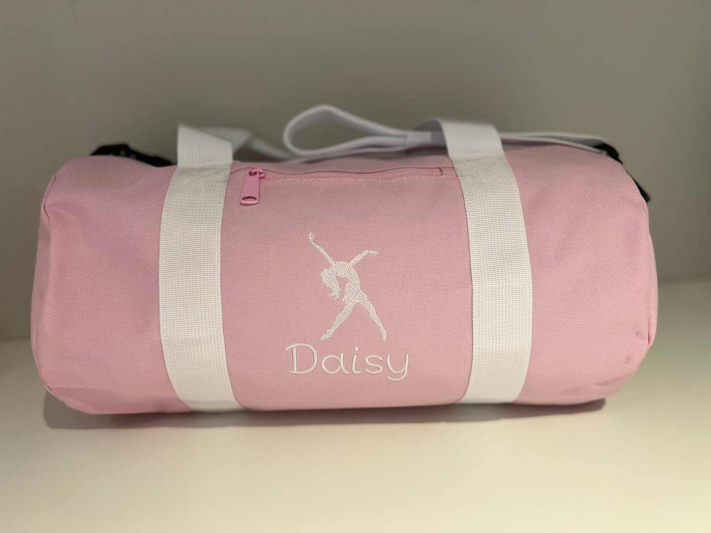 Personalised Embroidered Dance Kit Bag. Barrel Style Bag in 3 colour Options with free P&P