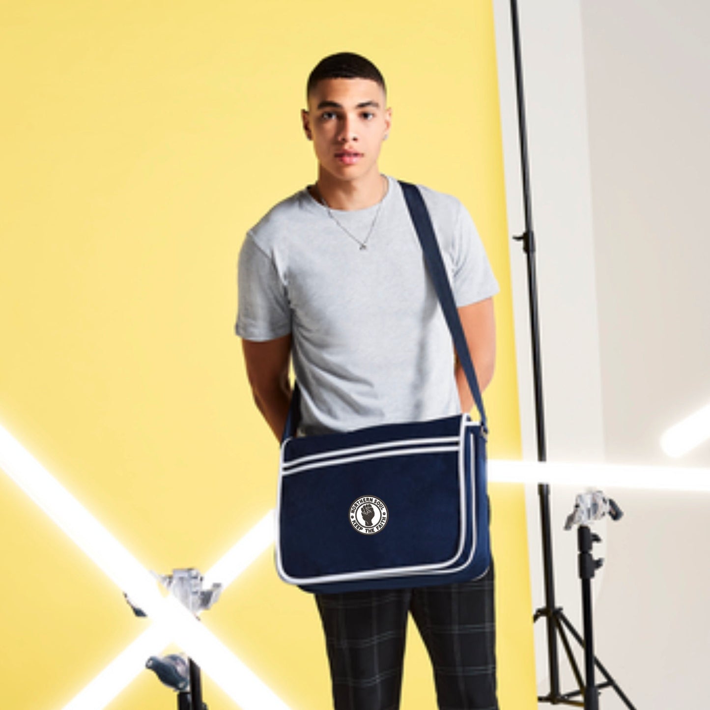 Embroidered Retro Messenger Bag Northern Soul Bag. Dance Shoe and Accessory Bag in 8 Colours. Free P&P