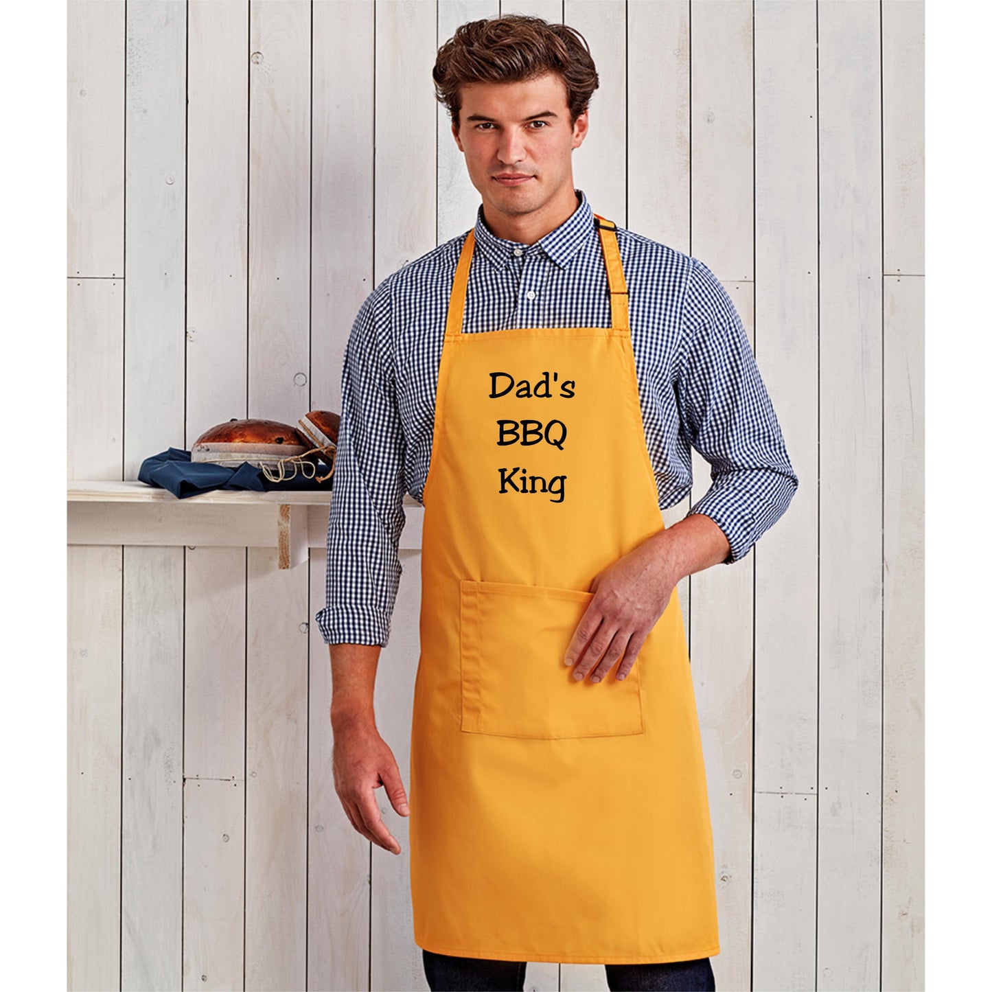 Personalised Embroidered Bib Apron with Pocket.