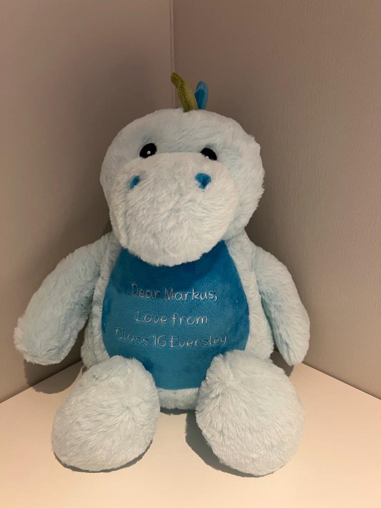Personalised Cuddly Tummi Bear Dinosaur,  Embroidered