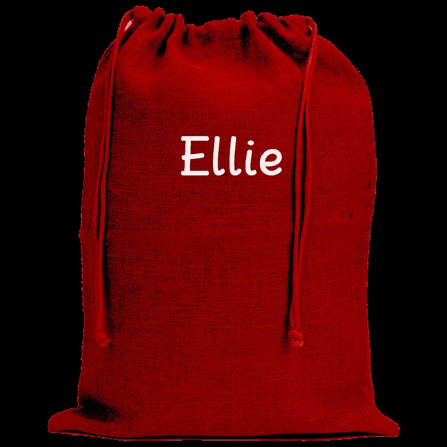 Red Jute Gift Sack with Embroidered Personalisation