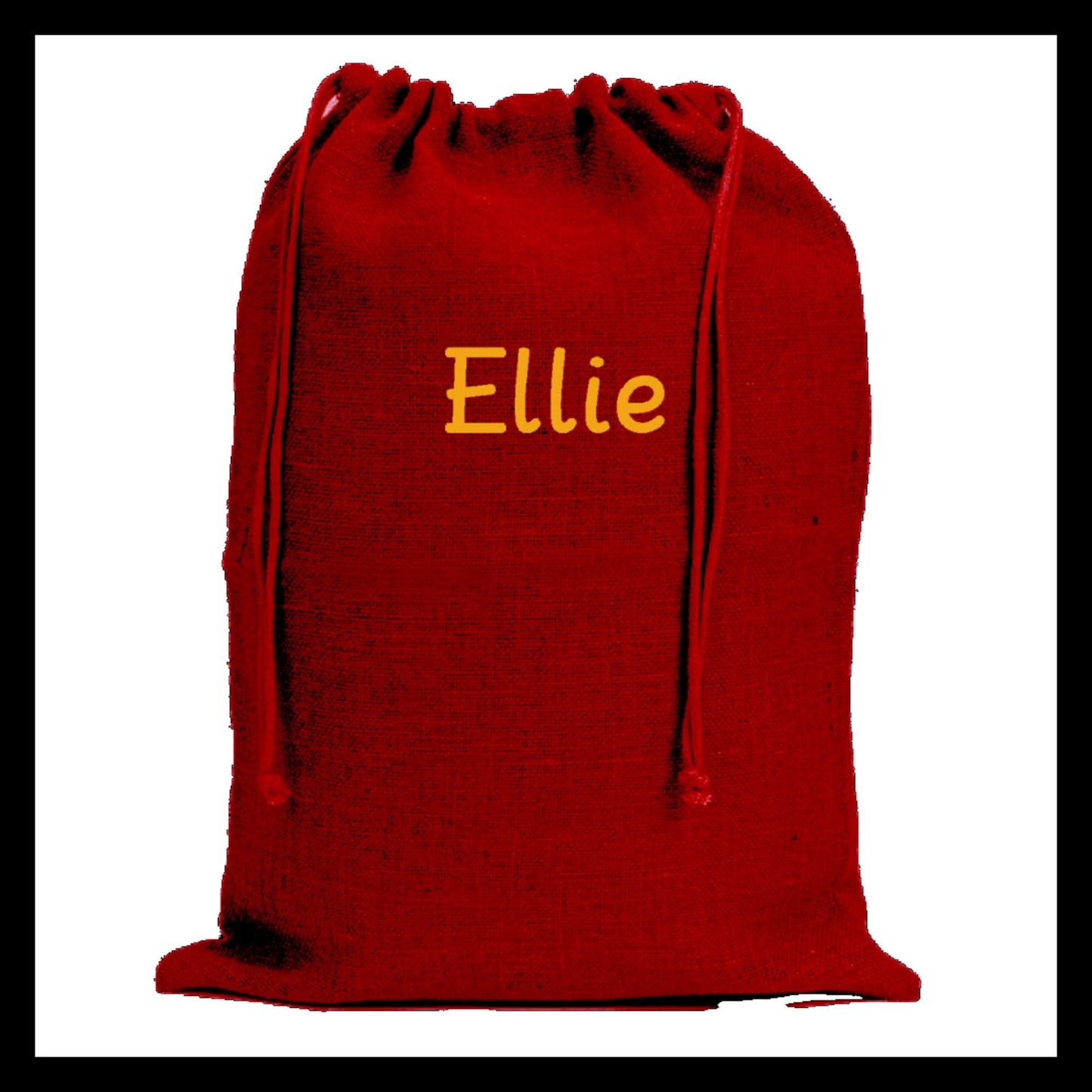 Red Jute Gift Sack with Embroidered Personalisation