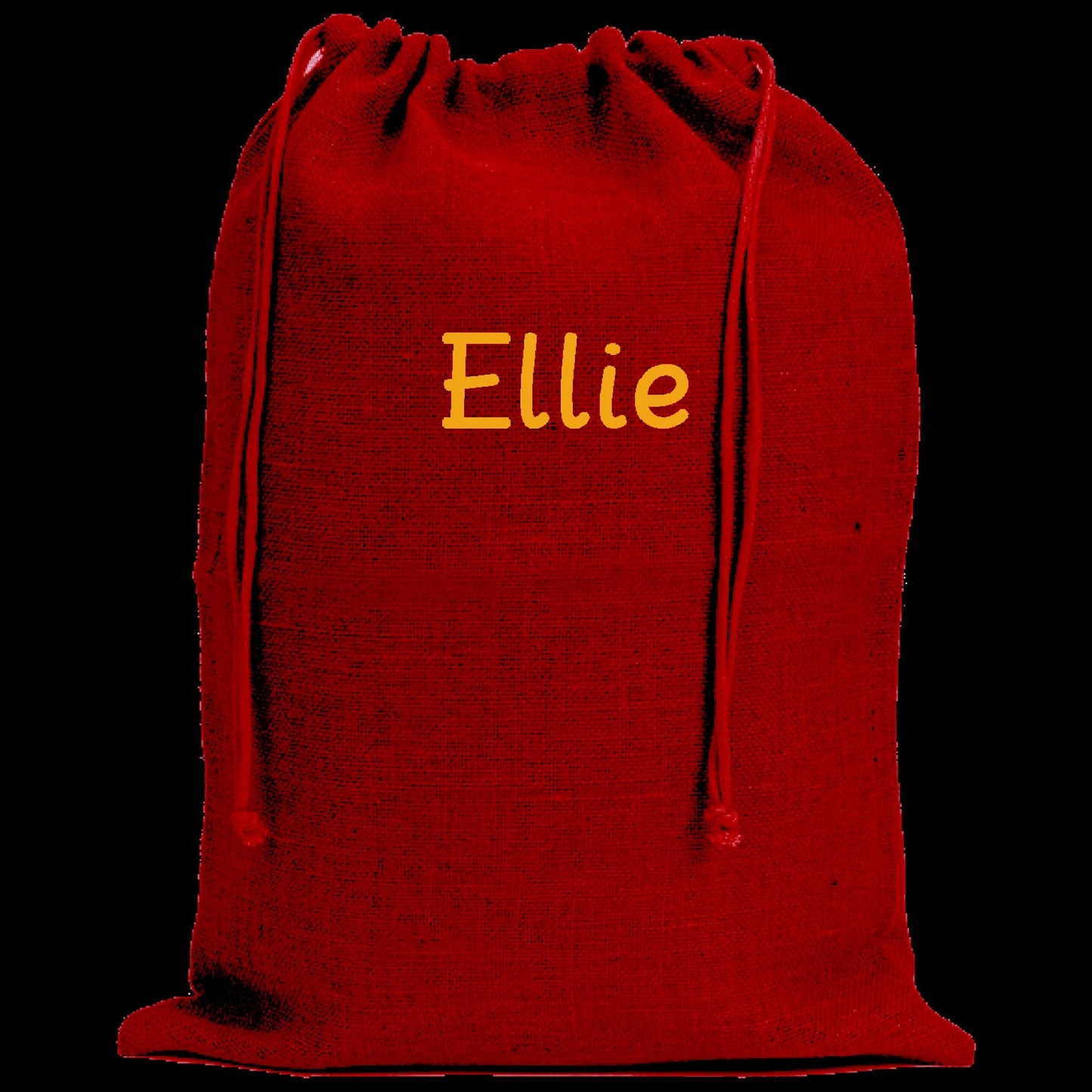 Red Jute Gift Sack with Embroidered Personalisation